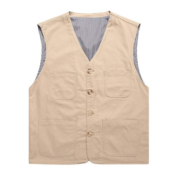 Mens Cotton Vest 60757680W Light Khaki / M Vests