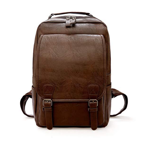 VINTAGE BUSINESS ZIP FLAP LEATHER BACKPACK – Manlytshirt