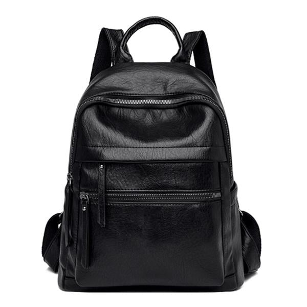 Vintage Soft Leather Backpack 14956620X Black Backpacks
