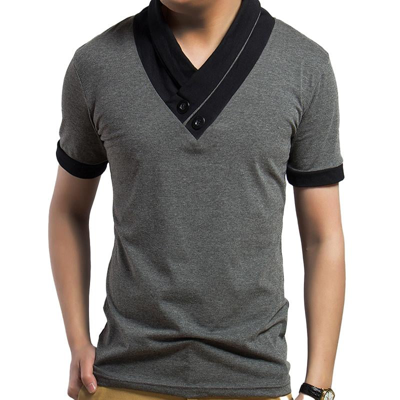 Men's Lapel Stitching Short-sleeved T-shirt 54816592X