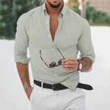 Men's Casual Lapel Long Sleeve Shirt 54956036M