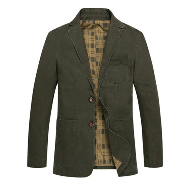 Mens Lapel Solid Color Casual Blazer 92248826M Army Green / M Coats & Jackets