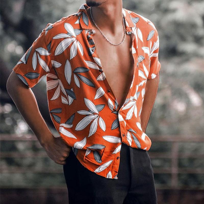 Men's Hawaiian Shirt Beach Cardigan Short Sleeve 78401713X