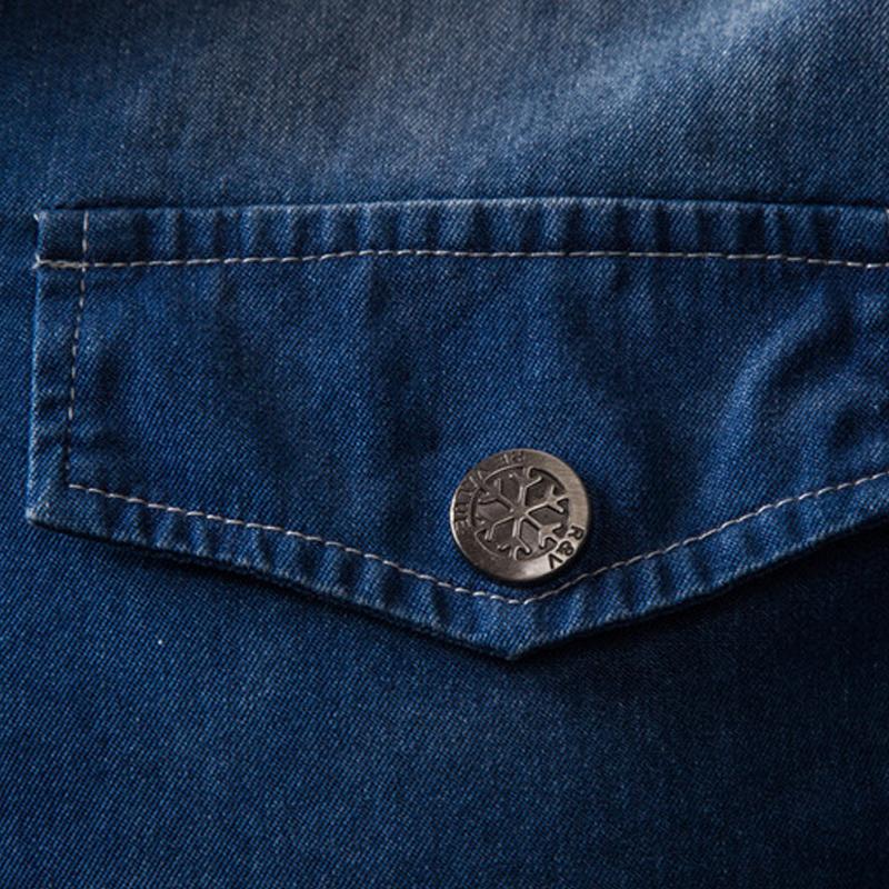 Camisa de manga larga de mezclilla lavada para hombre 38818803X