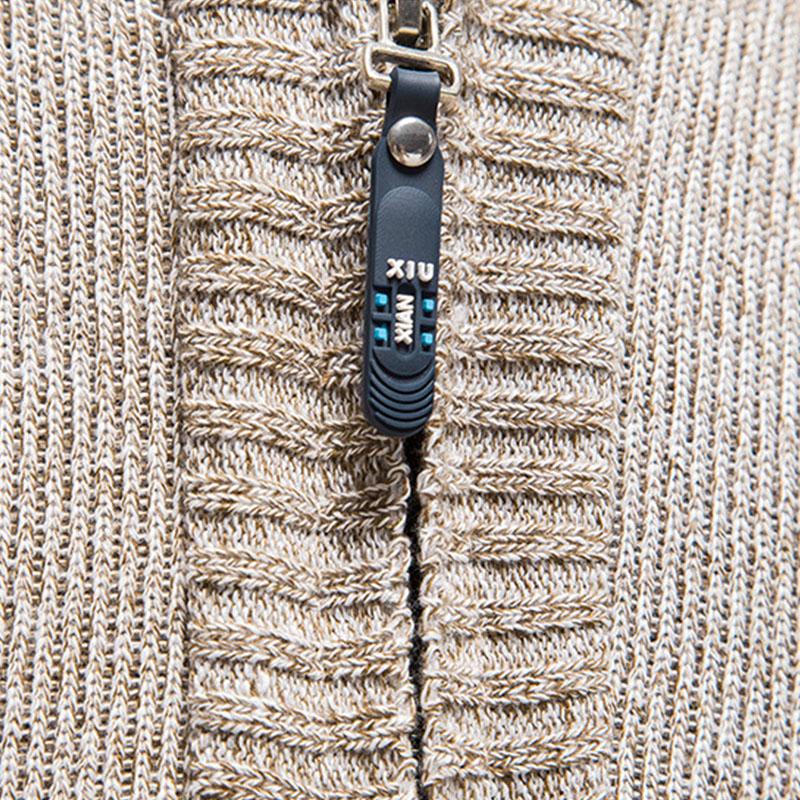 Men's Half Turtleneck Thickened Slim Fit Zip Pullover Knitwear 37961297M