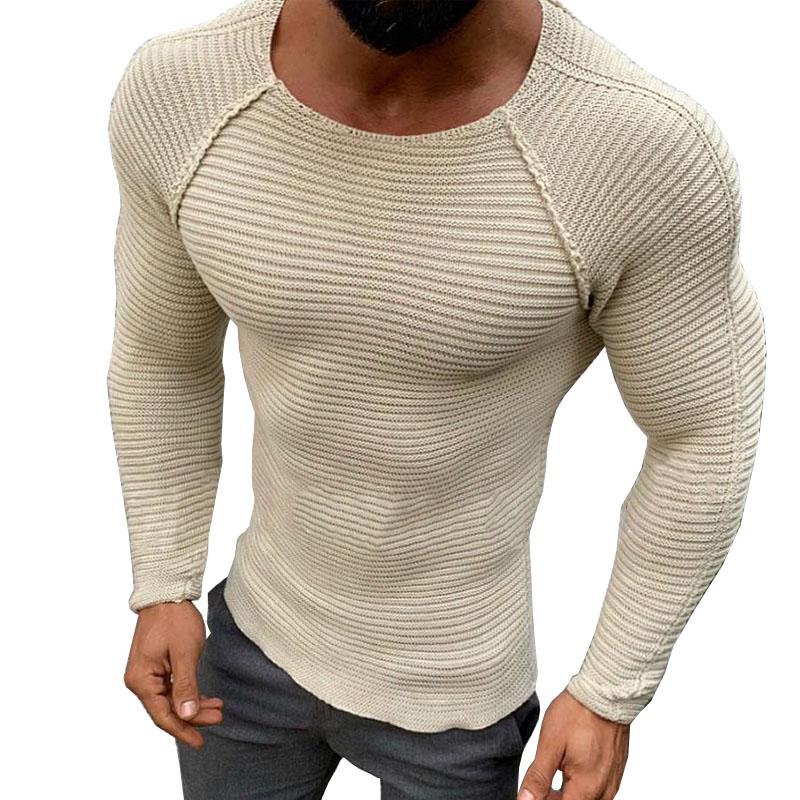 Pull en tricot à manches longues et col rond pour homme 78864016M