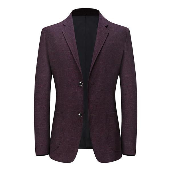 Mens Solid Color Lapel Casual Blazer 67202199M Wine Red / M Coats & Jackets