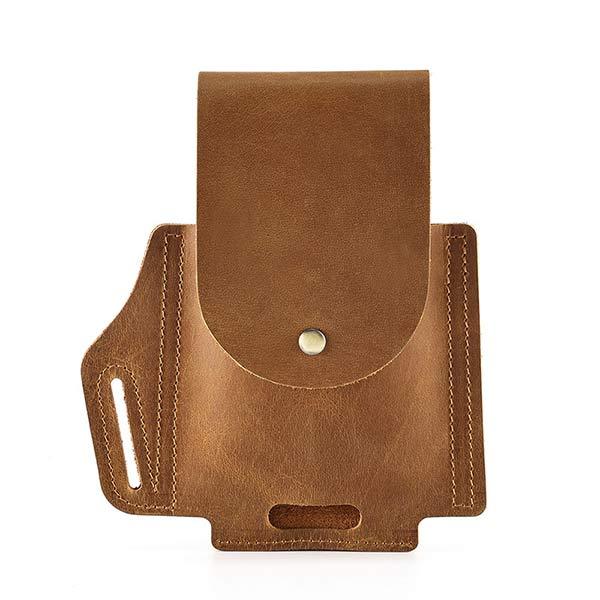 Vintage Leather Phone Waist Bag 76360189W Light Brown Acc