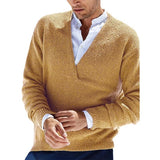 Men's Slim Fit Long Sleeve V-Neck Knit Pullover Sweater 57994922M