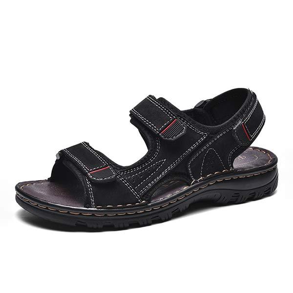 Mens Hand Sewn Casual Sandals 19087941 Black / 6 Shoes