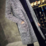 Men's Retro Hooded Mid-length Knitted Coat 09439300X