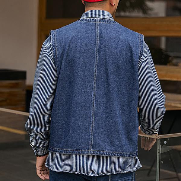 Mens Casual Loose Single Breasted Denim Vest 69915126M Vests