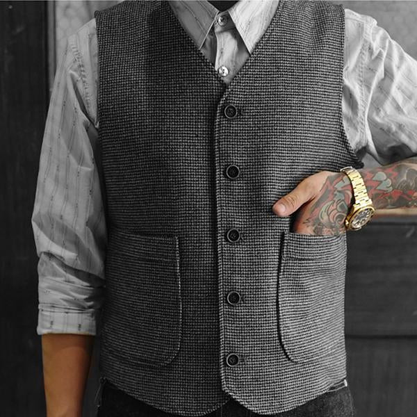 Mens Classic Vintage Tweed Vest 24297997M Vests