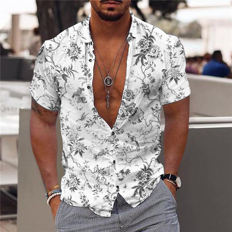 Men's Printed Outdoor Hawaiian Print Shirt 50670763X