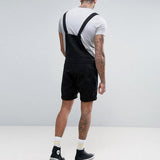 Men's Vintage Cargo Denim Shorts Jumpsuit 91802093M