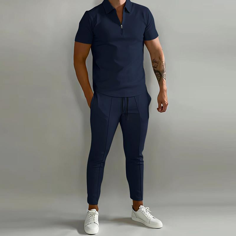 Men's Casual Sports Short-Sleeved Trousers Set 91328710Y