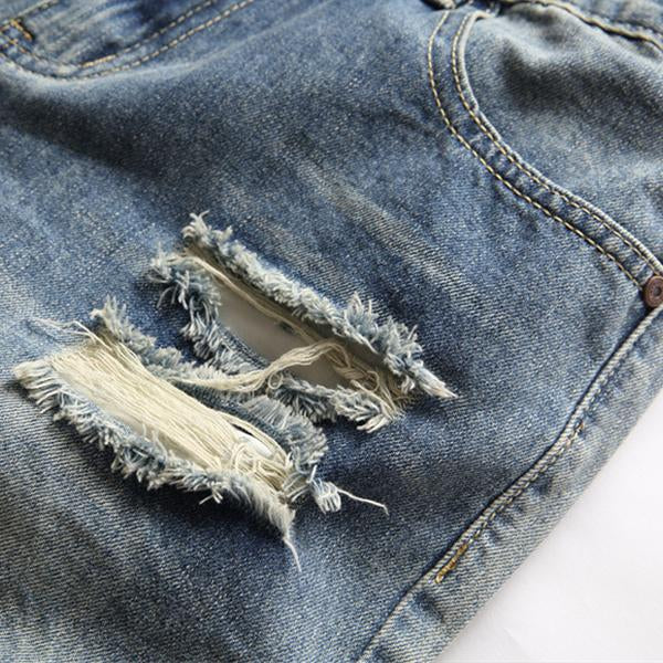 Dünne, zerrissene, gerade Hose für Herren, lockere Shorts 67519672M