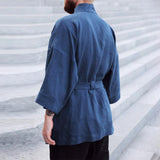 Men's Casual Solid Color Linen Shirt Jacket 51282514Y