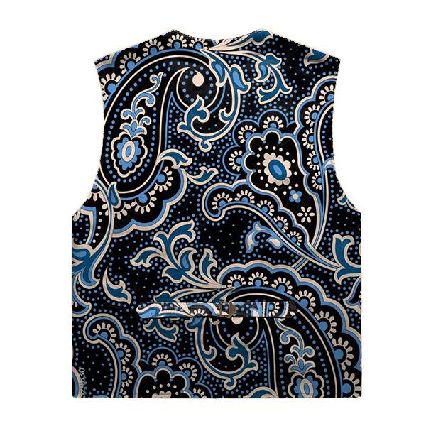 Men's V-Neck Casual Cashew Flower Print Vest 29929600M