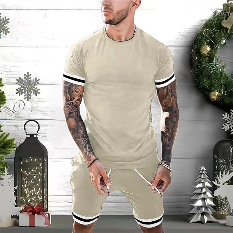 Men's Sports Casual Short Sleeve Shorts Set 46838955M