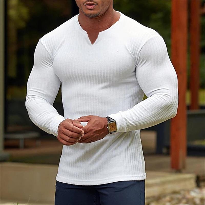 Men's Solid Color Casual Bottoming Shirt 49672976X