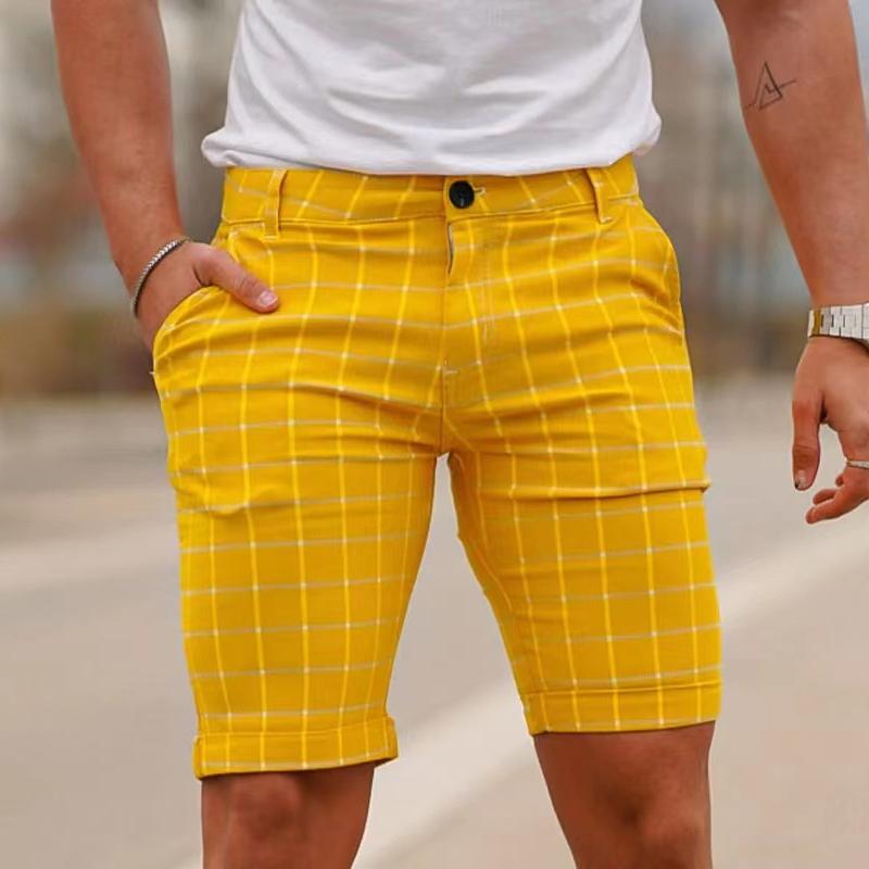 Men's Casual Plaid Suit Shorts 98340189Y