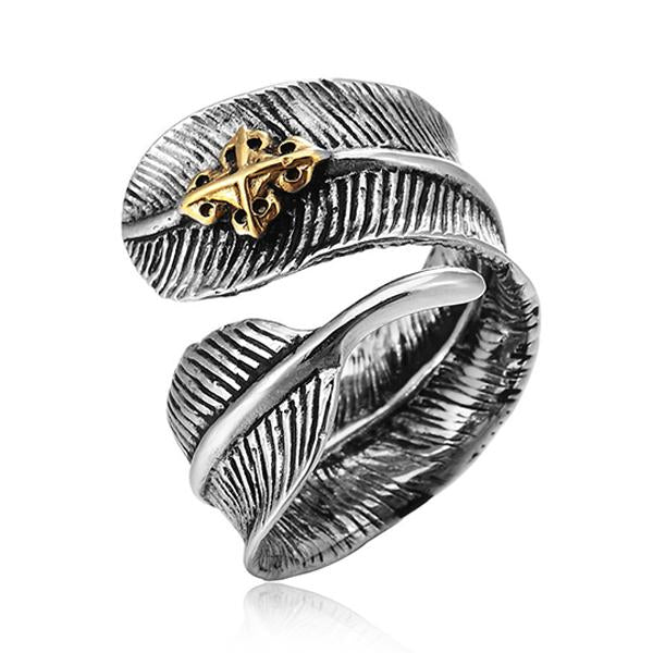 Vintage Feather Ring 70155980M Silver / 6 Ring