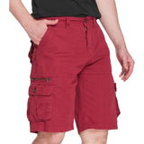 Men's Casual Solid Color Multi-Pocket Cargo Shorts 09603033Y