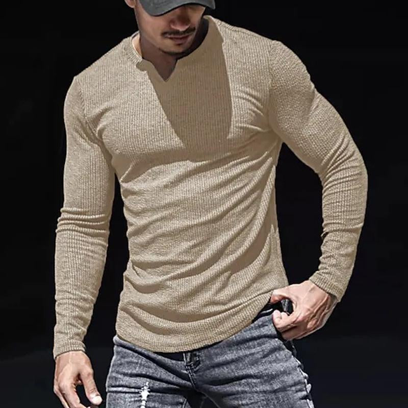 Men's Solid Color Casual Bottoming Shirt 49672976X