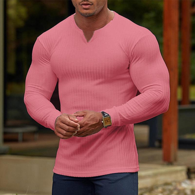 Men's Solid Color Casual Bottoming T-shirt 49672976X