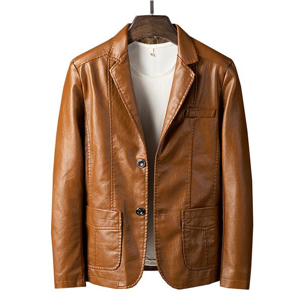 Blazer en cuir de moto vintage pour homme 07804226X