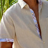 Men's Hawaiian Beach Vacation Shirt Short Sleeve Cardigan Shirt 30392651X