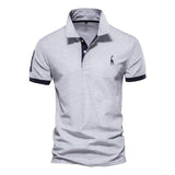 Mens Embroidered Polo Shirt 97281831X Gray / S Shirts & Tops