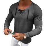 Men's Slim Fit V-Neck Long Sleeve T-Shirt 62597822X