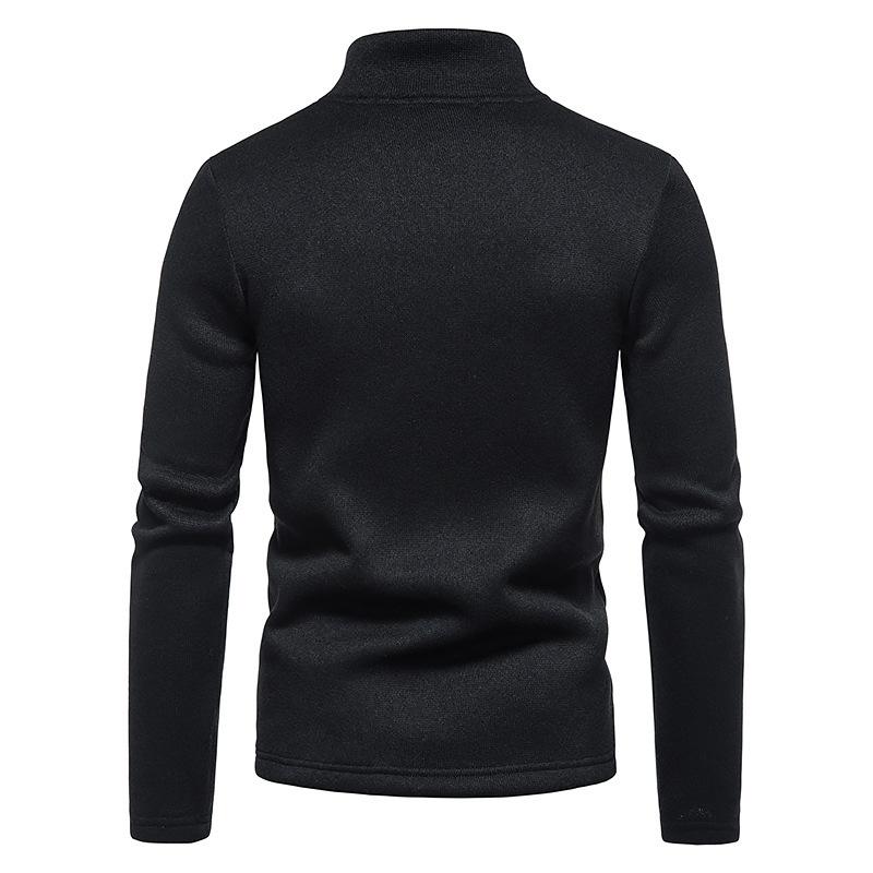 Men's Casual Solid Color Turtleneck Knitted Sweatshirt 54641407M