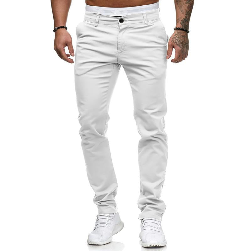 Men's Casual Solid Color Slim Fit Pants 43253681M