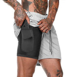 Mens Double Layer Quick Dry Shorts 50261420M Light Gray / M