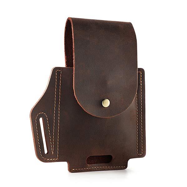 Vintage Leather Phone Waist Bag 76360189W Dark Brown Acc