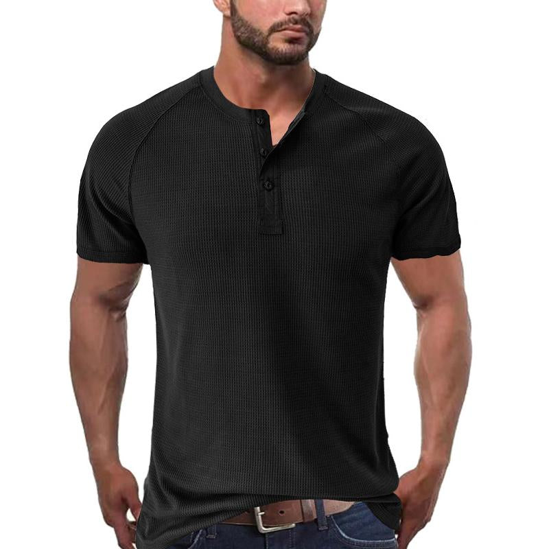 Maglietta Henley a maniche corte Tough Guy da uomo 46765611X