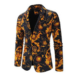 Men's Vintage Ethnic Print Lapel Blazer 81540555M