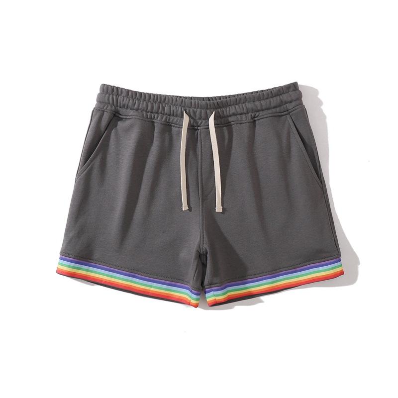 Men's Cotton Rainbow Print Fitness Sports Shorts 44342642Z