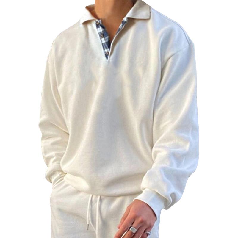 Men's Loose Solid Color Long Sleeve Sweatshirt 44855434Y