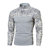 Men's Outdoor Camouflage Patchwork Long-sleeved Thin Sweatshirt 64474638M