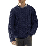 Men's Round Neck Long Sleeve Pullover Sweater 64925544M