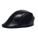 Men's Vintage Solid Color Leather Hat 74166633Y