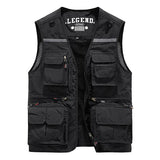 Mens Multi-Pocket Tactical Cargo Vest 53117159M Black / S Vests