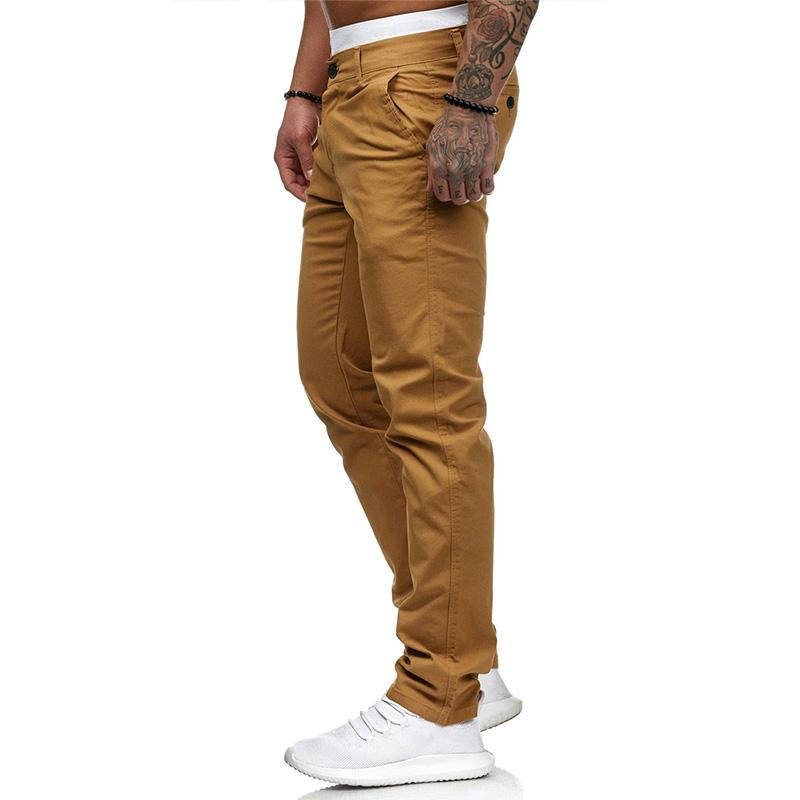 Men's Casual Solid Color Slim Fit Pants 43253681M