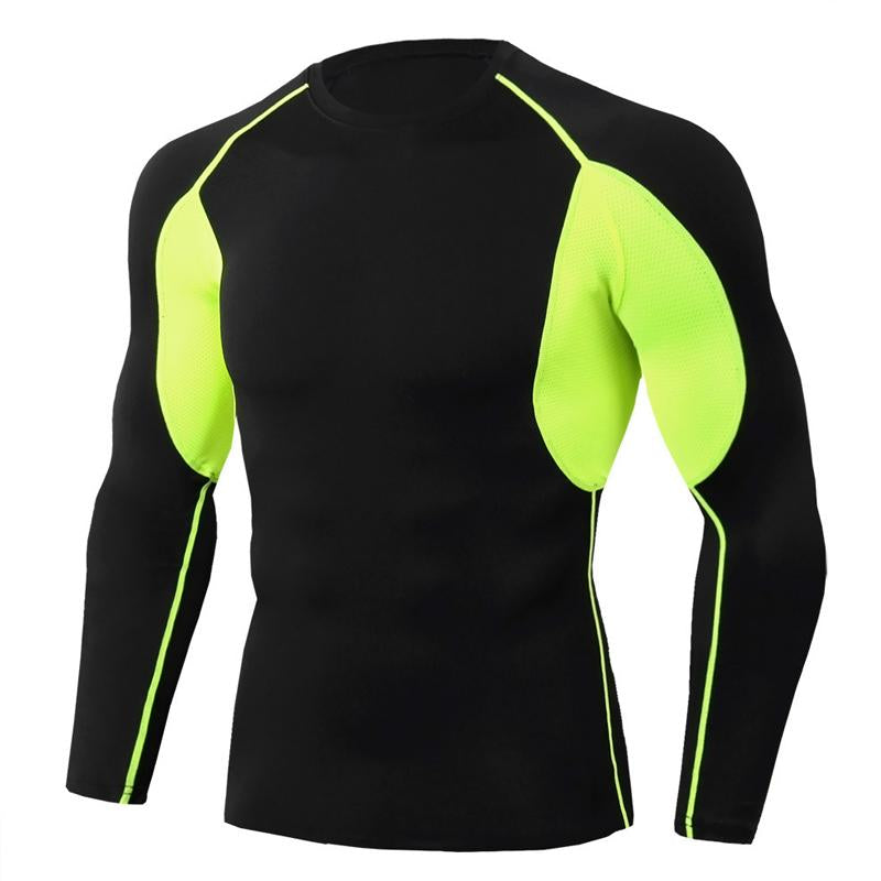 Men's Color Block Long Sleeve Quick Dry T-Shirt 89799173Y