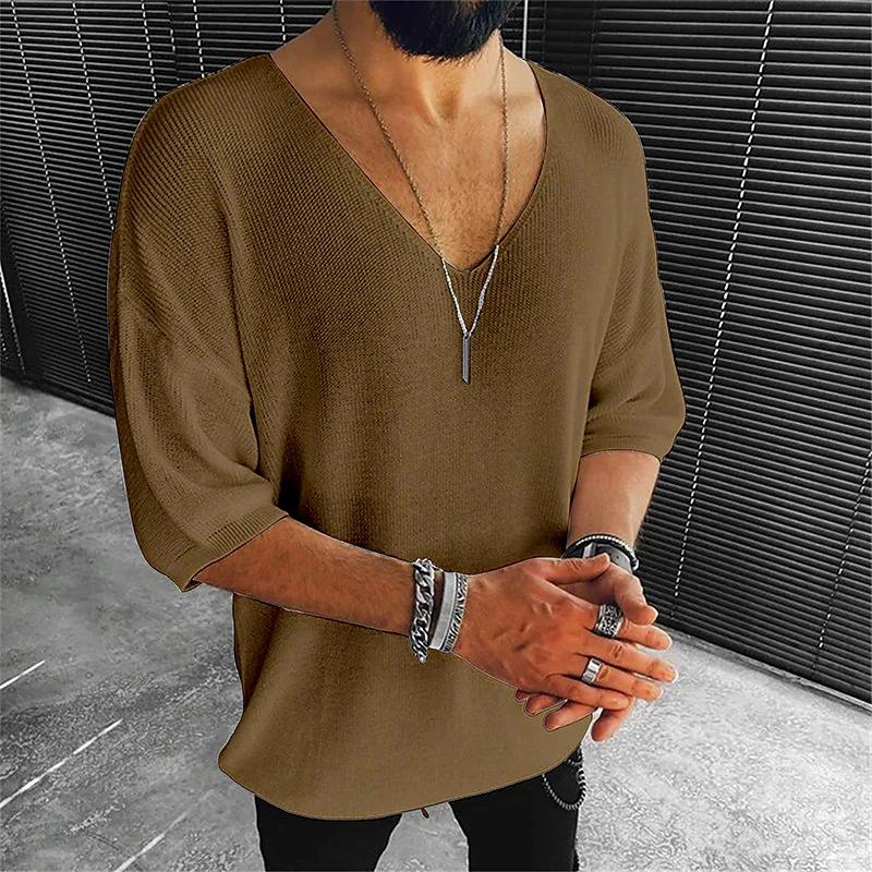 Men's V-neck Sweater T-shirt 89267479X