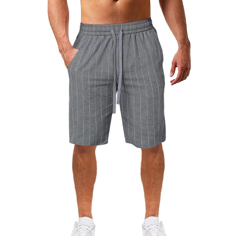 Men's Striped Tether Elastic Waist Boardshorts Casual Shorts 31275814X